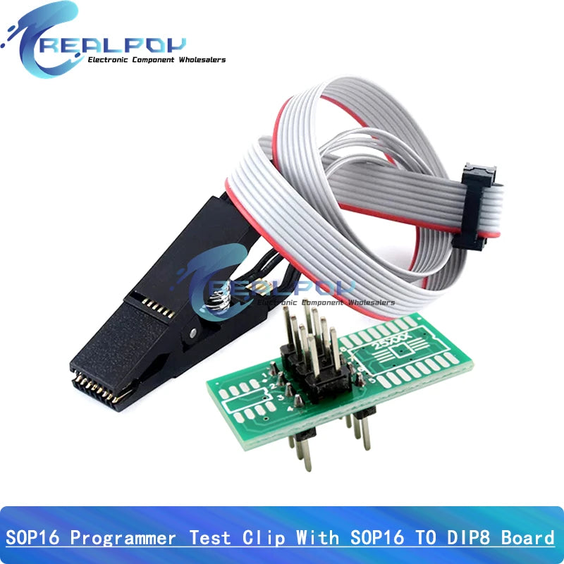 CH341A / CH341B 24 25 Series EEPROM Flash BIOS USB Programmer Module SOP8 SOP16 SOIC8 SOIC16 Test Clip Programmer Testing Clamp