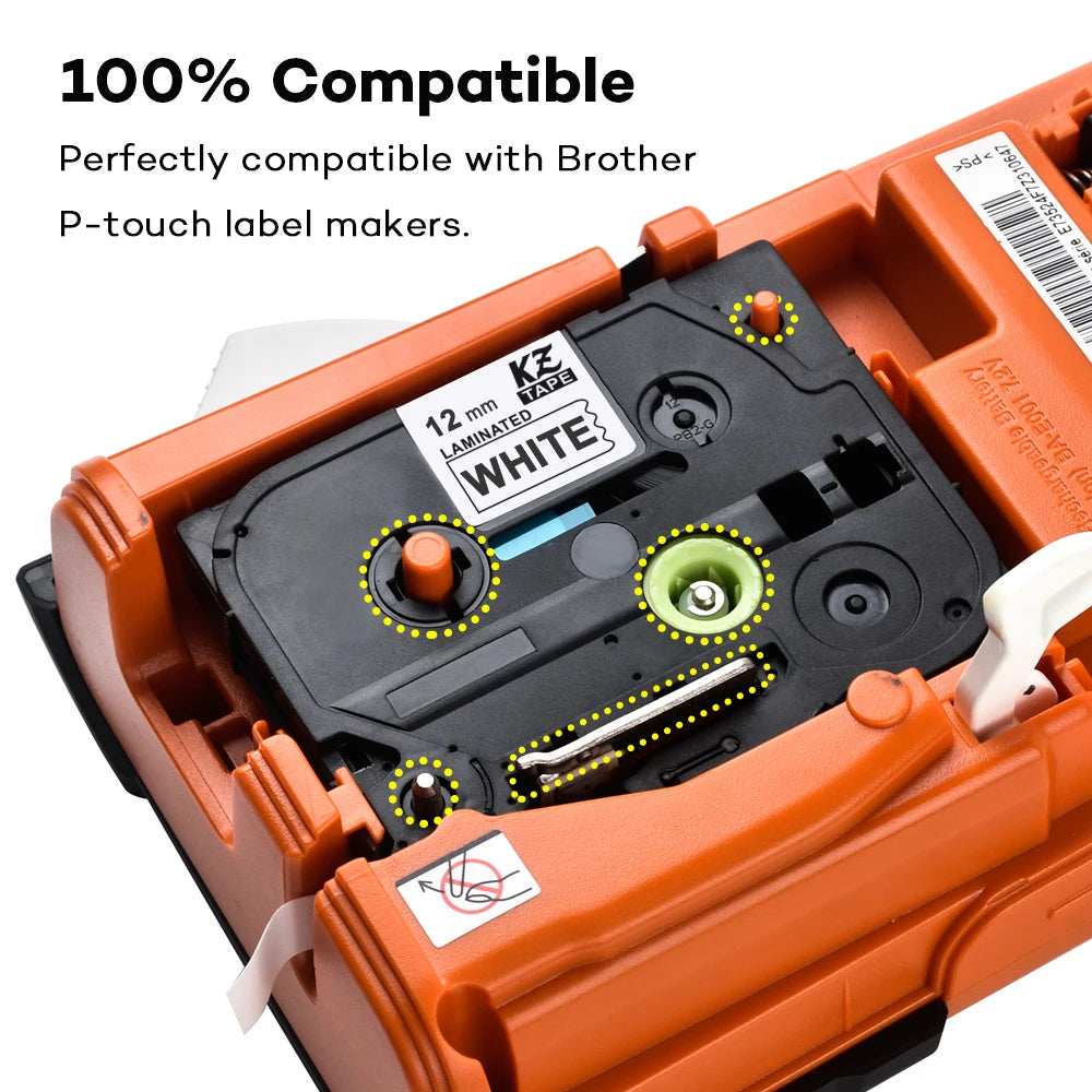 6-24mm  Compatible TZe-231 TZe121 TZ335 241 251 345 Label Laminated Tape FOR PT-H110 PT-210D PT-E550W PT-710BT