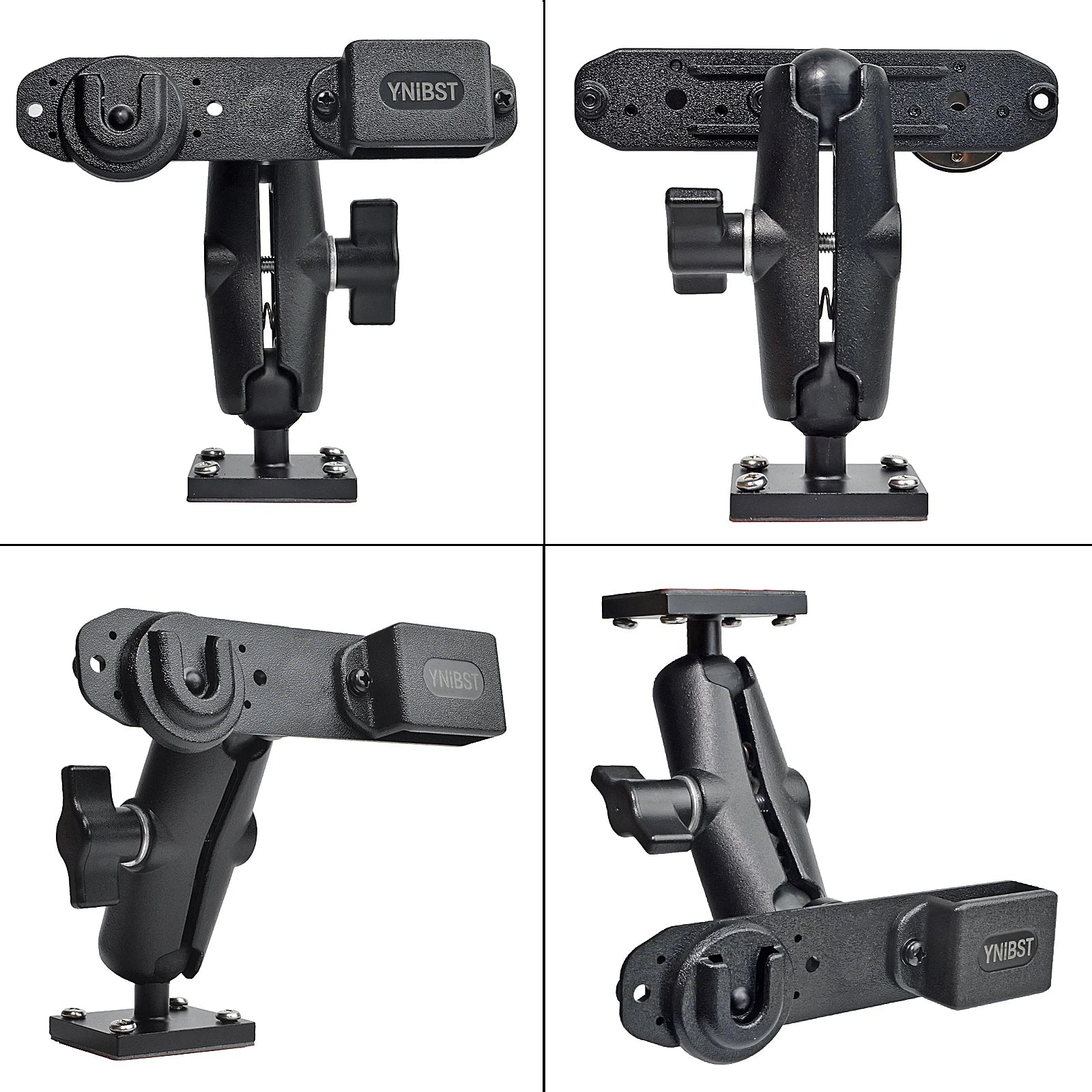 Handheld Radio and CB Mic Holder Heavy Duty Drill Base Holder Mount with Aluminum Arm with Adhesive Back and Pre Drill Holes