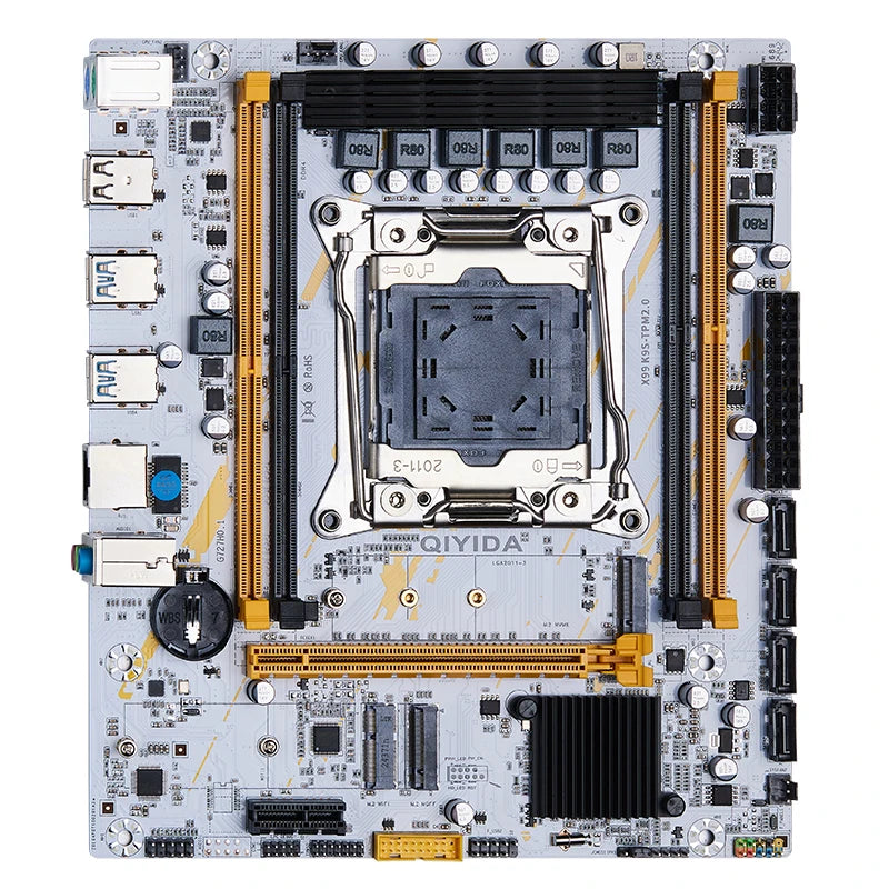 QIYIDA X99 motherboard LGA 2011 3 X99 C612chip with M.2 slot Support DDR4 Memory SATA3.0 USB3.0 PCI16X tpm2.0 msi14pin