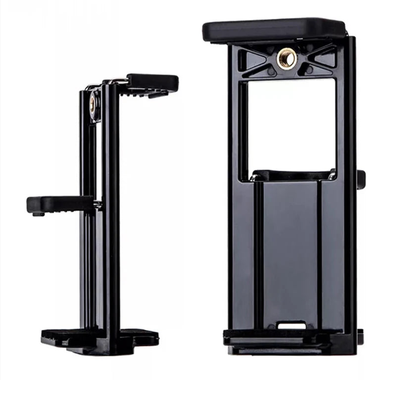 1pc Universal Tablet Phone 2 In 1 1/4" Tripod Mount Clamp Holder Bracket Selfie Clip Tablet Stand Holder