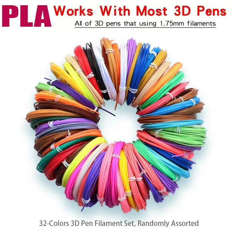 3D Printing Pen 3D PLA Filament 1.75mm 32-Colors With Various Set Combinations For Your Choice For 3D Pen Brush Line Material