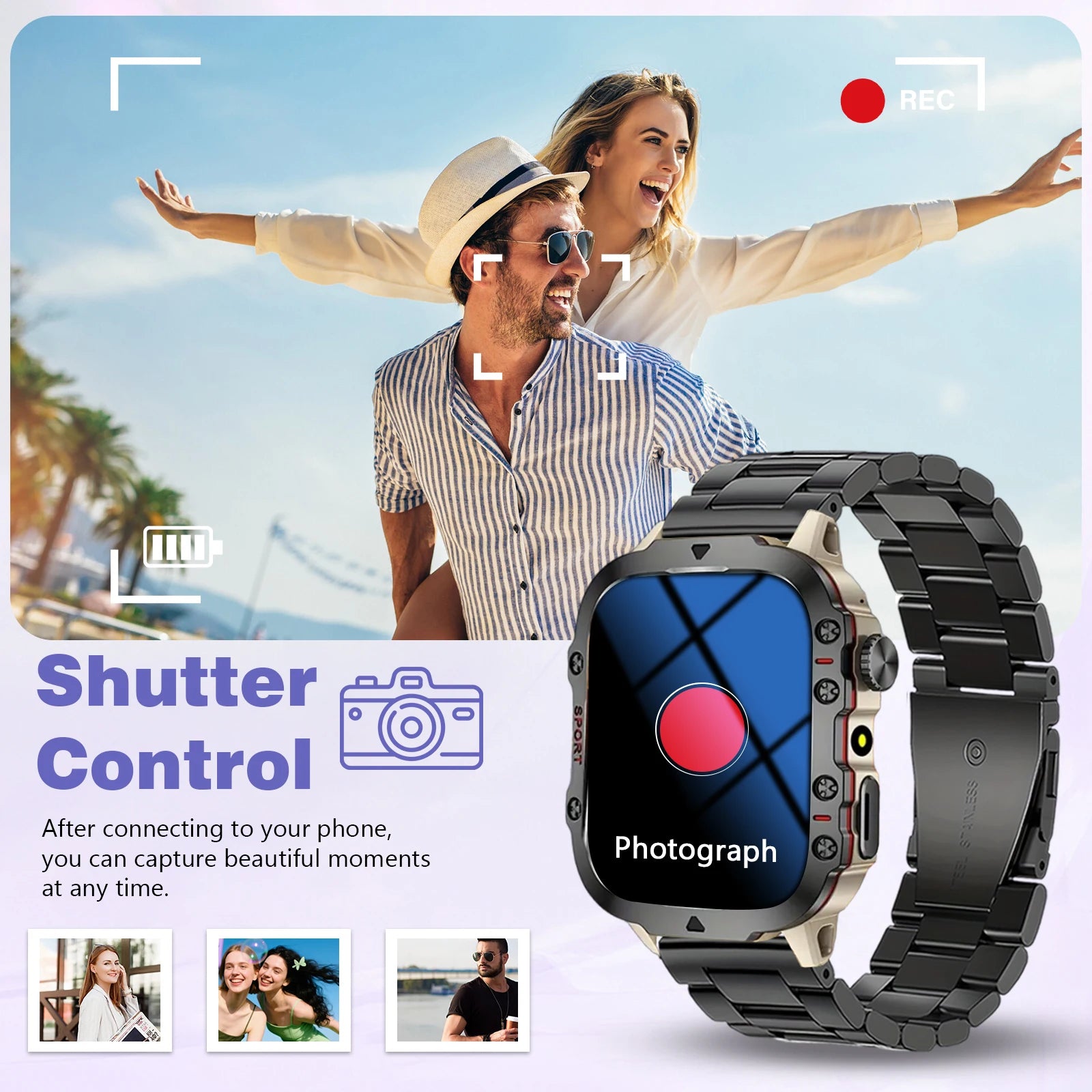 Smart Watch, Bluetooth Call, Message Reminder,Sport Reminder,Two Straps Optional, Suitable for IPhone/Android Phone