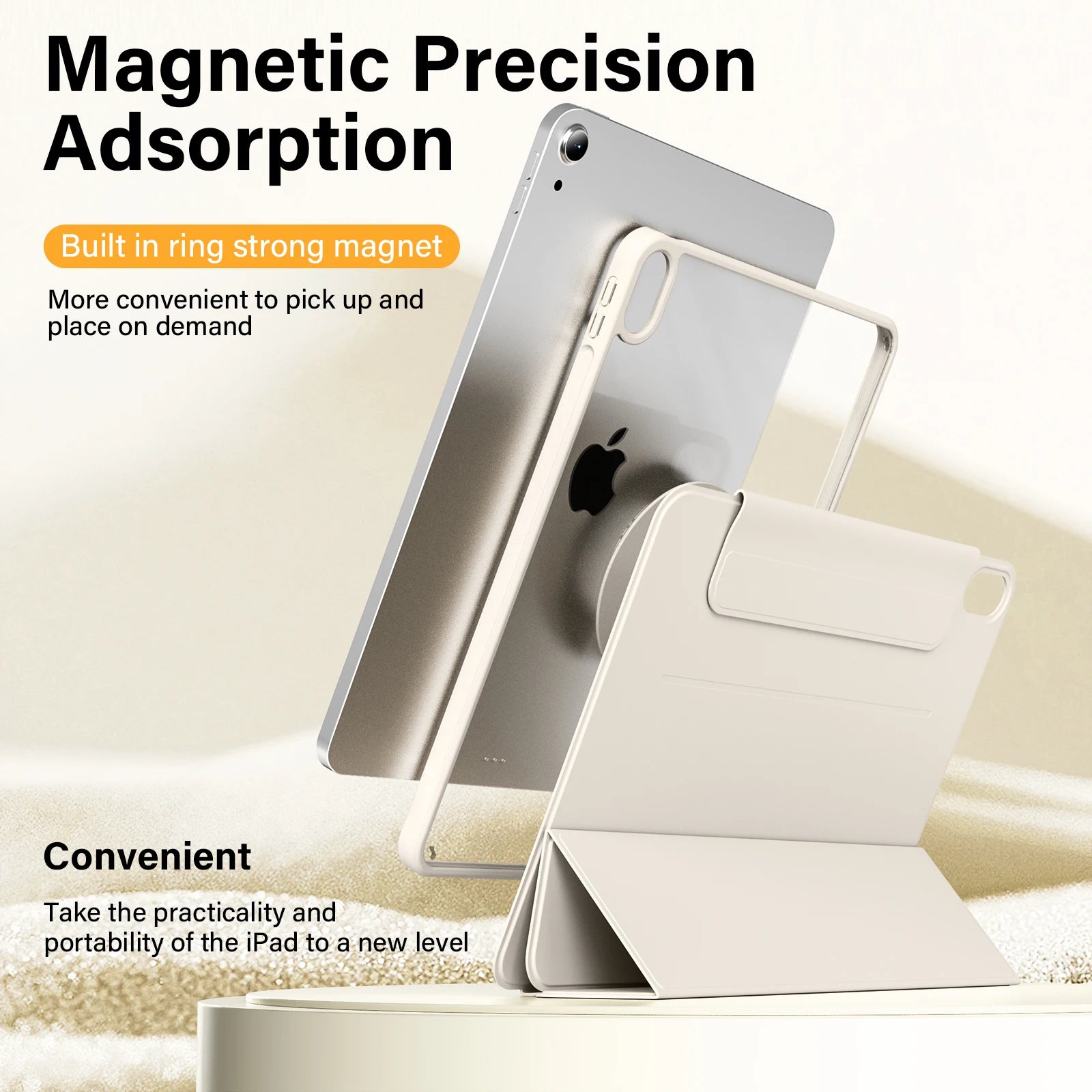ZOYU For iPad Air 11 Air4/5 10.9 Magnetic Case, For iPad Pro 11 13 inch Mini6 10.2 9/8/7th Gen Rotate 360°Detachable Back Case