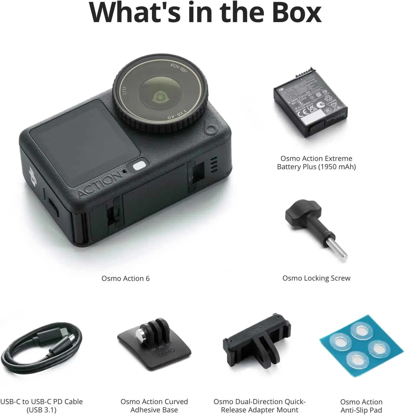 Open Box-DJI Osmo Action 4,Action 5,Action 6 Combo 8K Action Camera 1/1.1" Square Sensor Variable Aperture F/2.0-f/4.0 Rocksteady 3.0 Cold-Resistant 4hrs Battery 50GB Storage Vlogging Camera