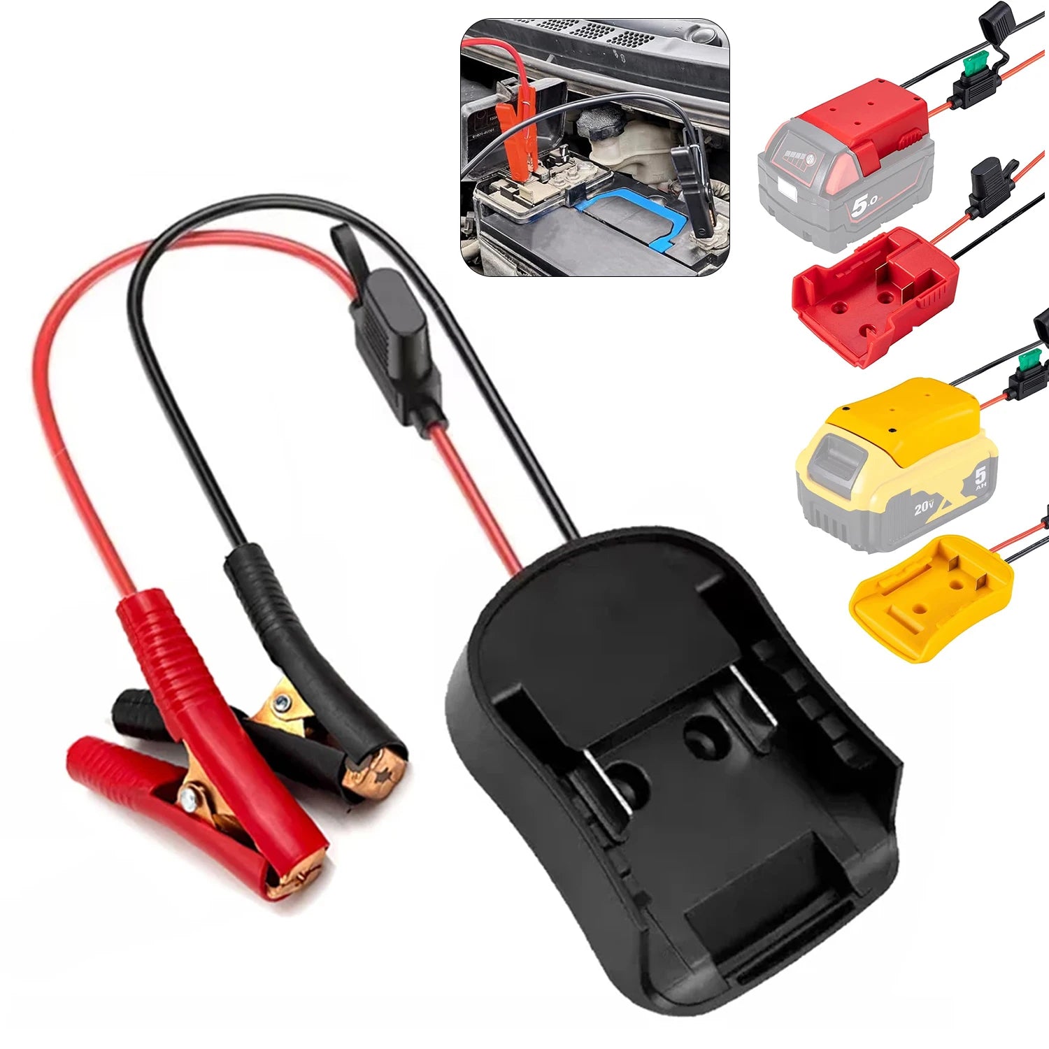 For Makita/DeWalt/Milwaukee 18V Igniter Jump Starters Car And Motorcycle Lithium Battery Emergency Power Supply with 3 Fuses