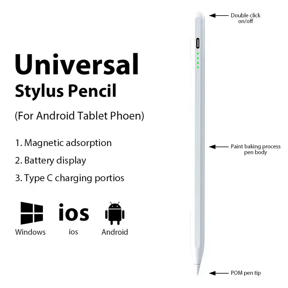 Universal Stylus Pen for iPad iPhone Android Tablets, Touch Screen Pen Compatible with Pencil, Windows, and Mobile Phones