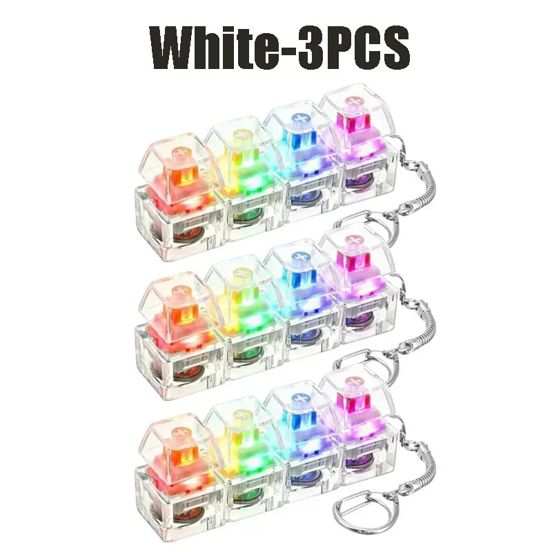 4-Button Fingertip Keyboard Keychain RGB Keyboard Fidget Toy With Lights For Stress Relief Decompression Calming