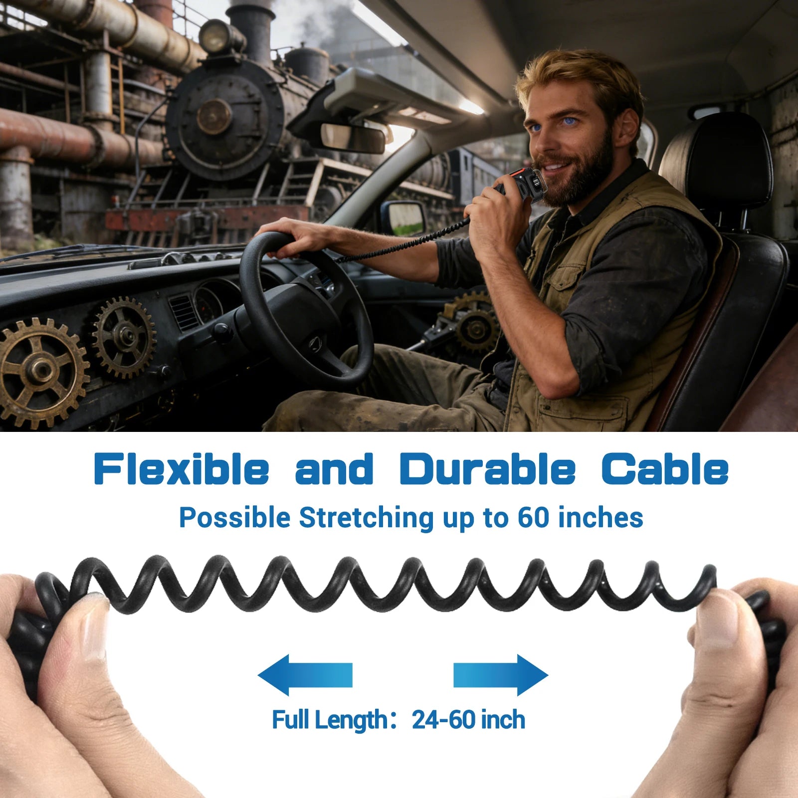 ABBREE AR-158 Rechargeable Walkie Talkie Speaker Microphone Volume Adjust Type-C Charging for Baofeng UV 5R MINI UV 21 PRO Radio
