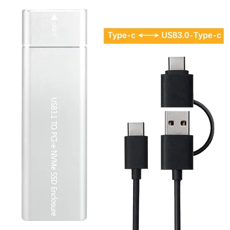 USB3.1 M.2 NVME SSD Enclosure Mobile Case Supports NVME Protocol To Type-C Solid Metal External Hard Disk Case Laptop Phone SSD