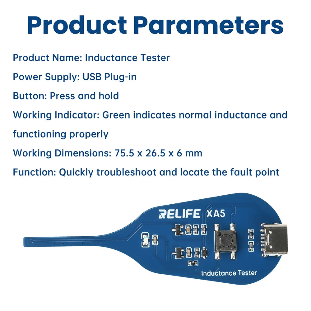 XA5 Motherboard Coil Tester for PC Repair Electromagnetic Induction Quick Fault Check Coil Tester Inductor Detector Tools