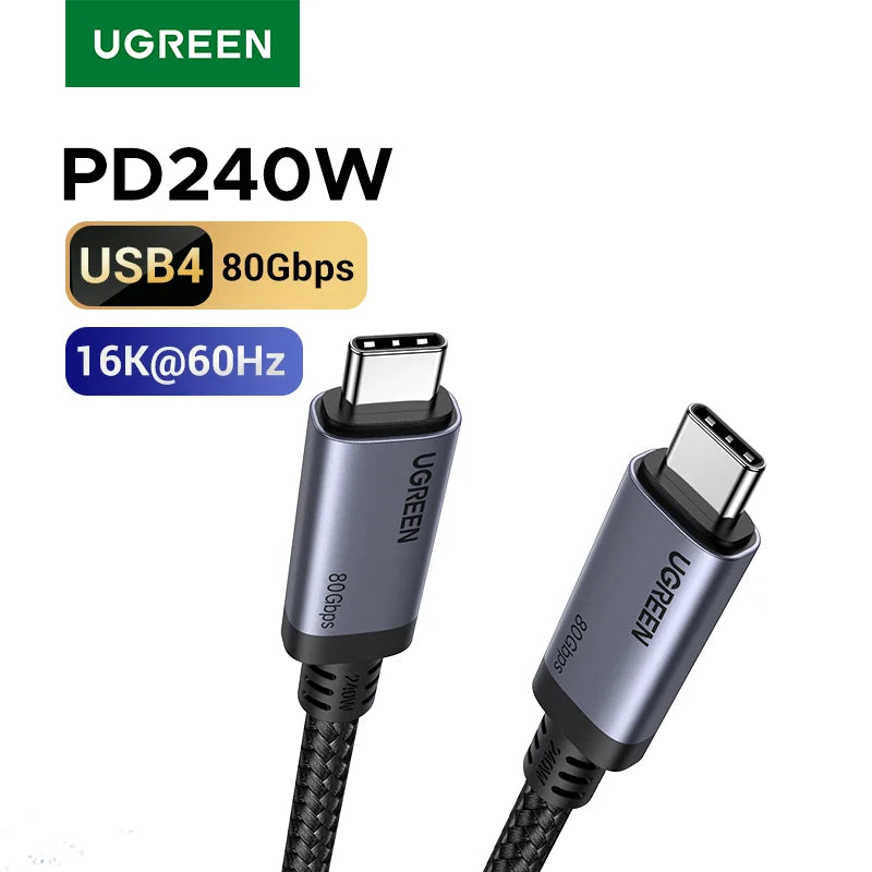 UGREEN PD3.1 240W USB-C Cable USB4 80Gbps 16K Display Type-C Fast Charging Compatible with USB-C Monitors MacBook iPad iPhone 17