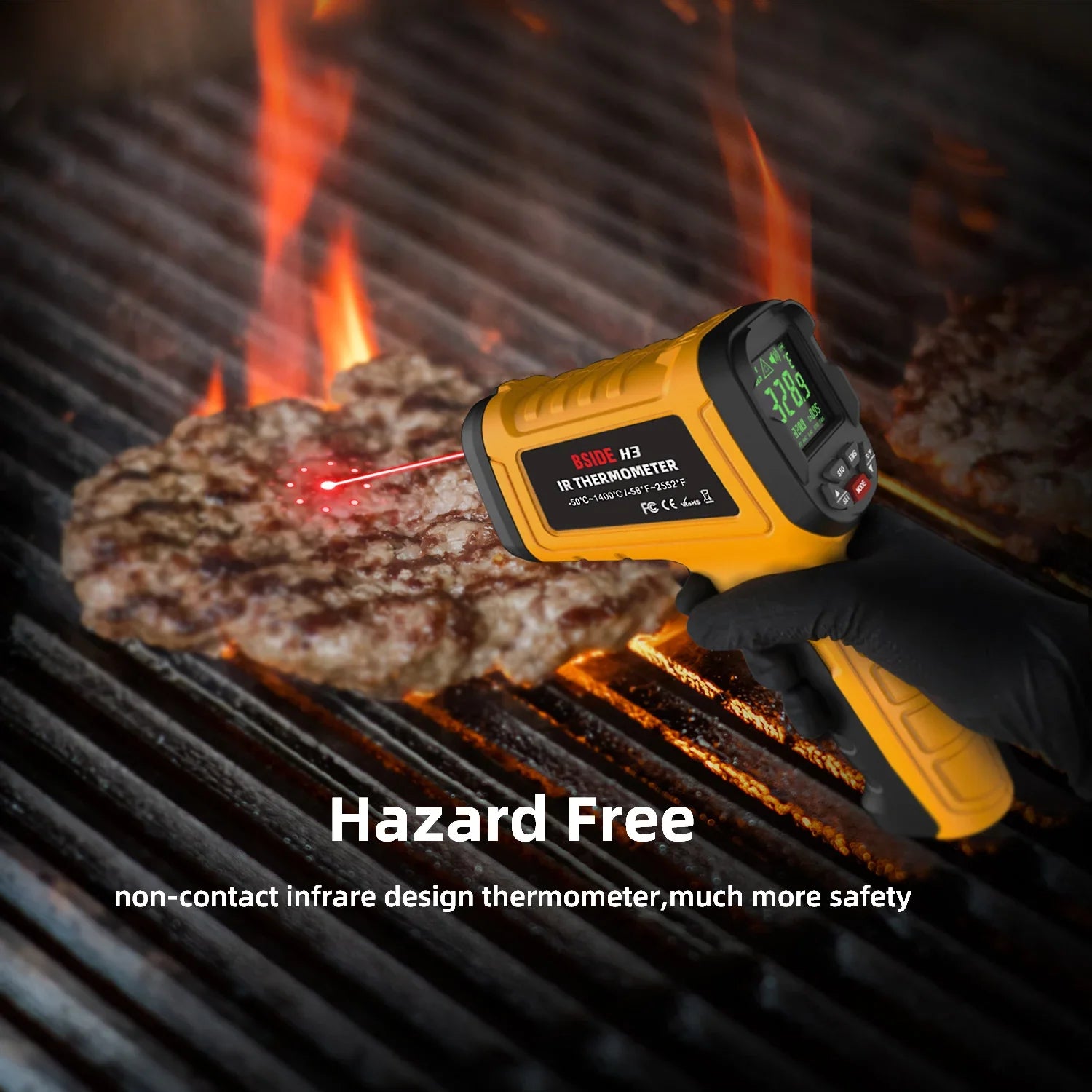 BSIDE H3 Infrared Thermometer Gun -50~1400°C Non-Contact