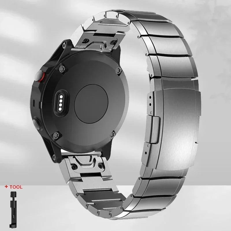Quickfit Titanium Strap For Garmin 26mm 22mm Fenix 6/6X/6XPro/7/7X/5/5X/5XPlus/3 Metal Release Watch Band For Forerunner 945 935