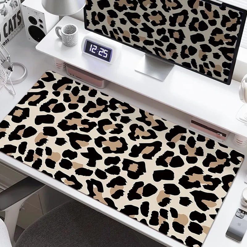 Pink Leopard Print Mouse Pad HD Printing Large Seaming Waterproof Mouse Pad Anti-slip Gaming Mouse Pad