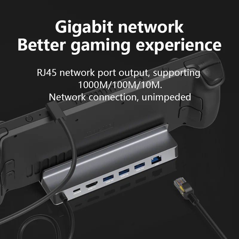 Blueendless USB C Docking Station for Steam Deck & ROG Game Docking 4K@60Hz DP HDMI-compatible Gigabit Ethernet Type C Hub