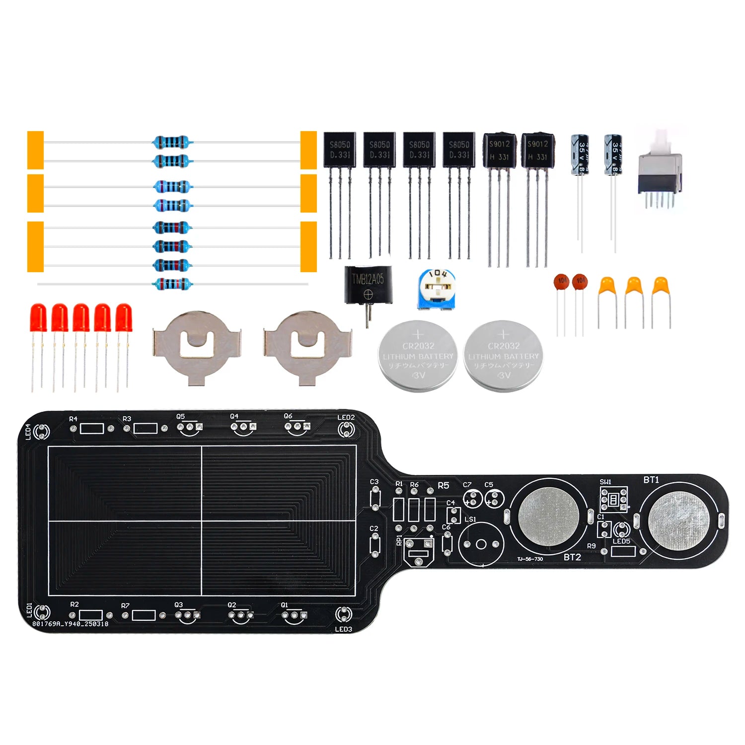 DIY Metal Detector Kit Buzzer Alarm with LED Lights Electronic Soldering Project Circuit Board Building Kit DC6V