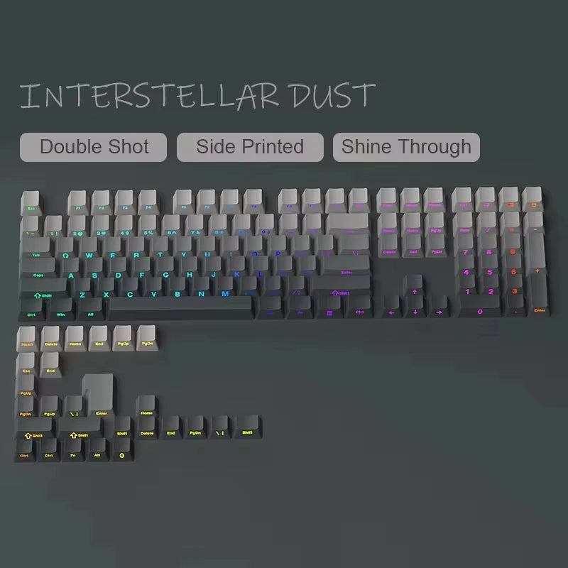 135 Key Cherry Profile Green Grape Keycaps Side Print Shine Through Keycaps Double Shot PBT Keycap for MX Switch Gaming Keyboard