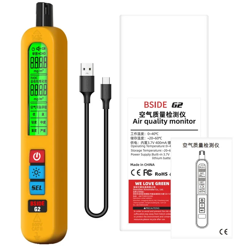 BSIDE G2 Air Quality Monitor – HCHO & TVOC Tester