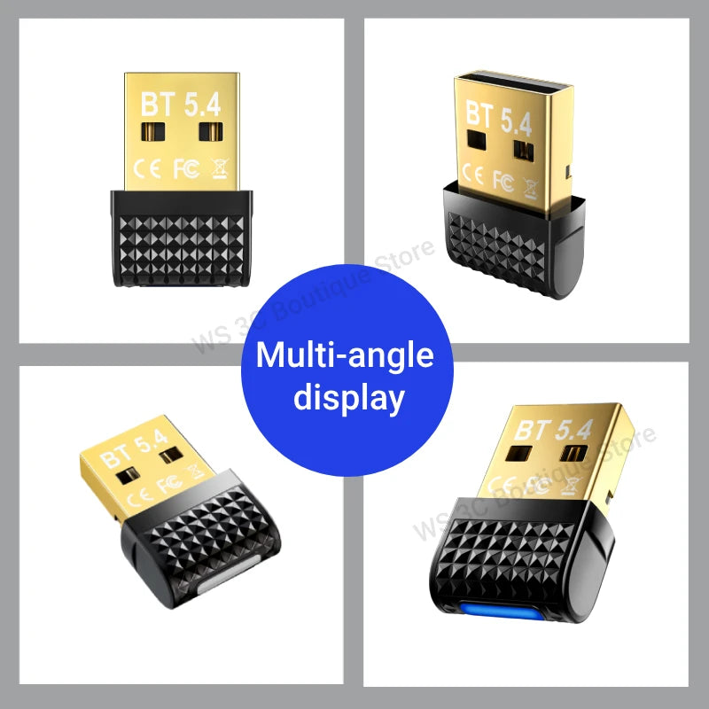 USB Bluetooth 5.4 Adapter Transmitter Bluetooth Receiver Audio Bluetooth Dongle Wireless USB Adapter for Computer PC Laptop