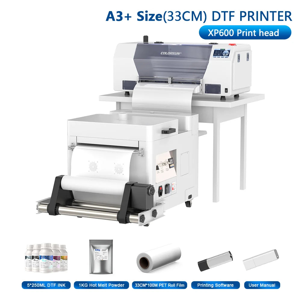 Colorsun DTF Printer For Epson L800/R1390/XP600 Impressora A3/A4 DTF T-Shirt Printers For T-Shirt Hoodies Cloth all Fabric