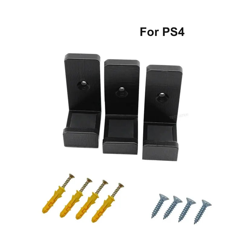 3PCS Wall Mount For PS4 Video Game Console Hanging Host Rack Hook Wall Bracket Holder Bracket For PS4 Pro/Slim Accessories