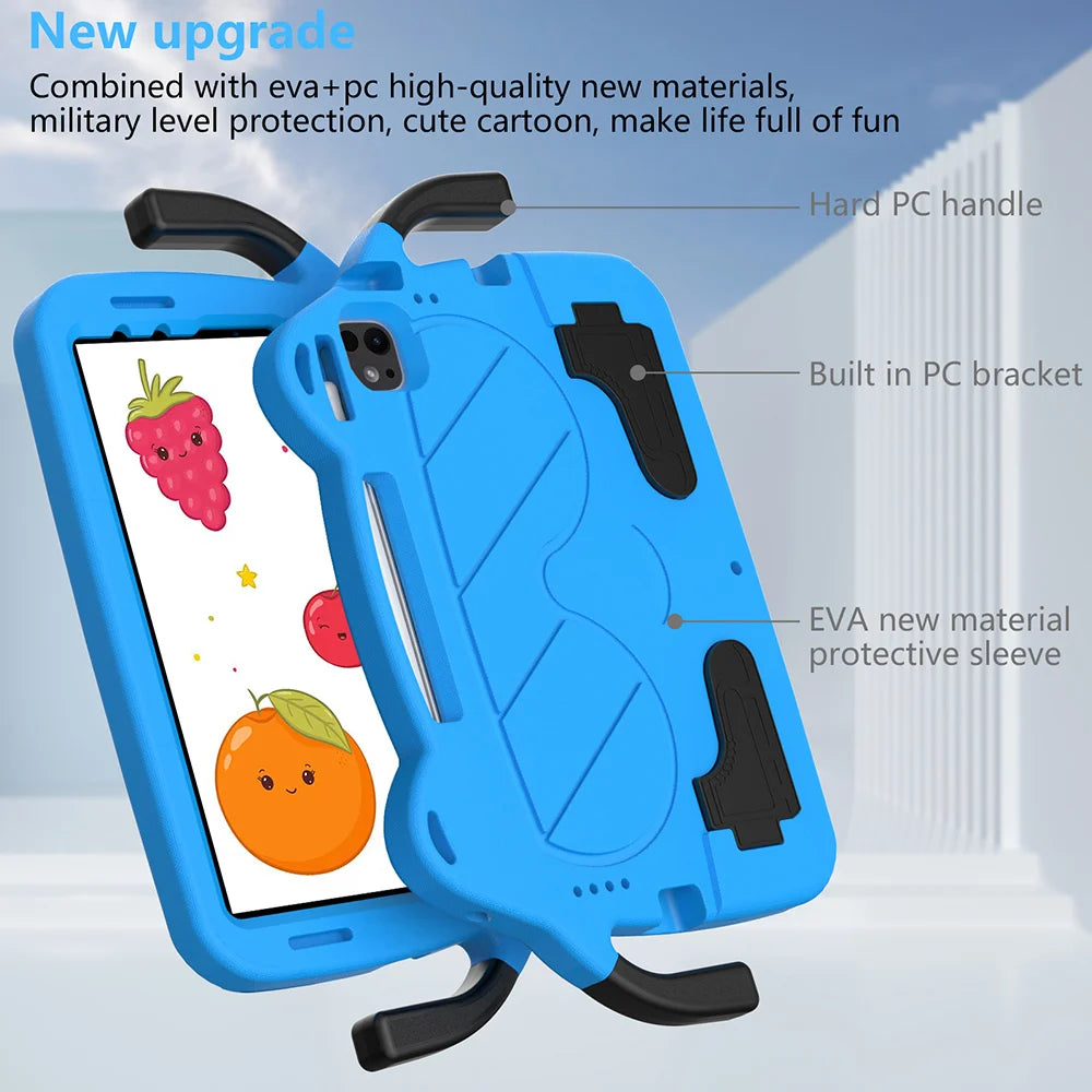EVA Kids Safe Case For iPad Pro 11 M5 M4 Air 11 M3 M2 Air 5 4 3 For iPad 11 10 11in Cute Little Hands Handle Stand Tablet Cover