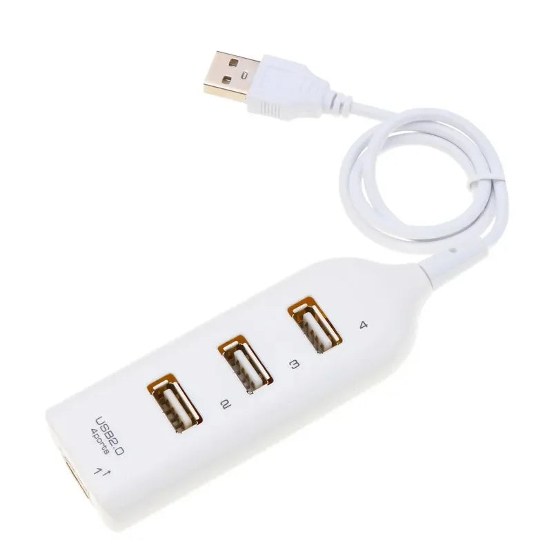 High-Speed Mini USB 2.0 Hub 4-Port with Power Adapter, Powered USB Splitter Multi Port Expander for PC Laptop Desktop Data Trans