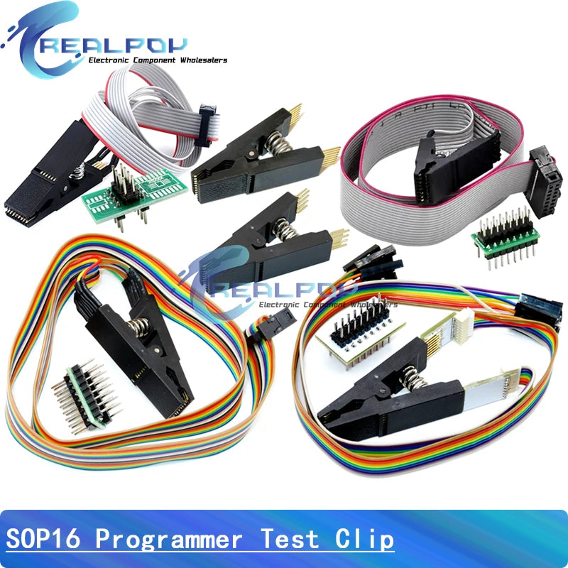CH341A / CH341B 24 25 Series EEPROM Flash BIOS USB Programmer Module SOP8 SOP16 SOIC8 SOIC16 Test Clip Programmer Testing Clamp