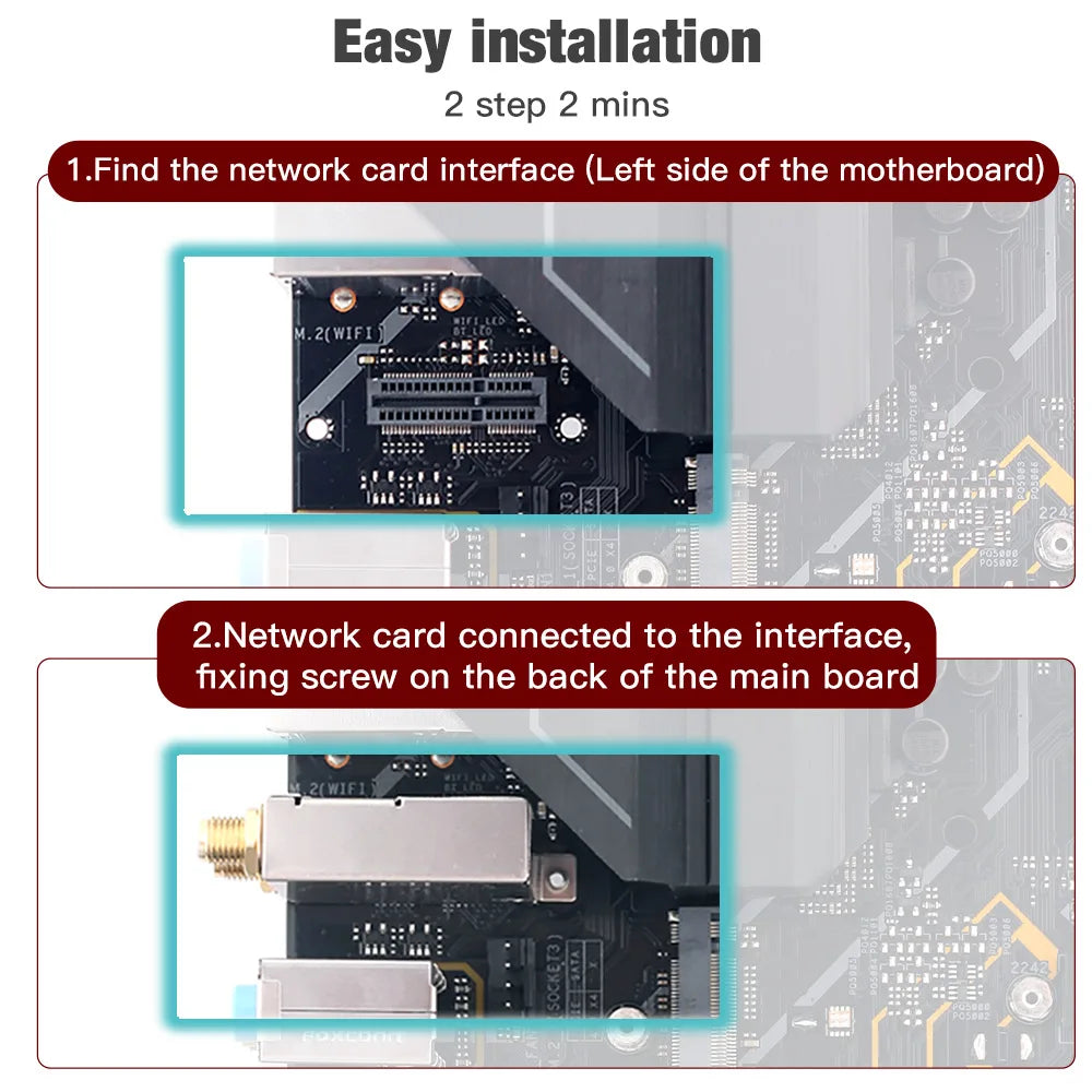 Intel AX210 ASUS WiFi Go Network Adapter WiFi 6E Wireless Bluetooth 5.3 5374Mbps WiFi Card For Asus B550 X570 High Gain Antenna