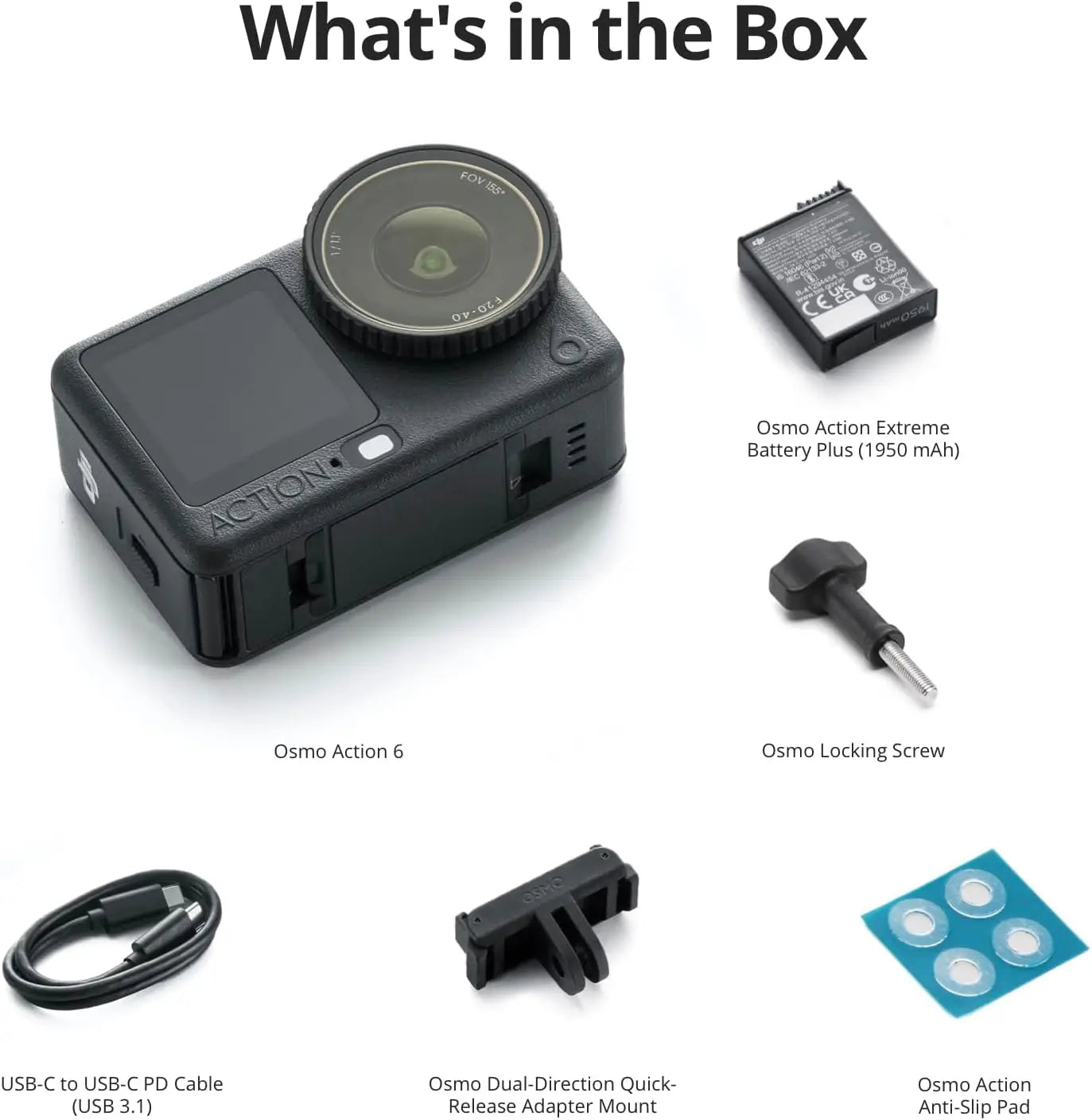 Open Box-DJI Osmo Action 4,Action 5,Action 6 Combo 8K Action Camera 1/1.1" Square Sensor Variable Aperture F/2.0-f/4.0 Rocksteady 3.0 Cold-Resistant 4hrs Battery 50GB Storage Vlogging Camera