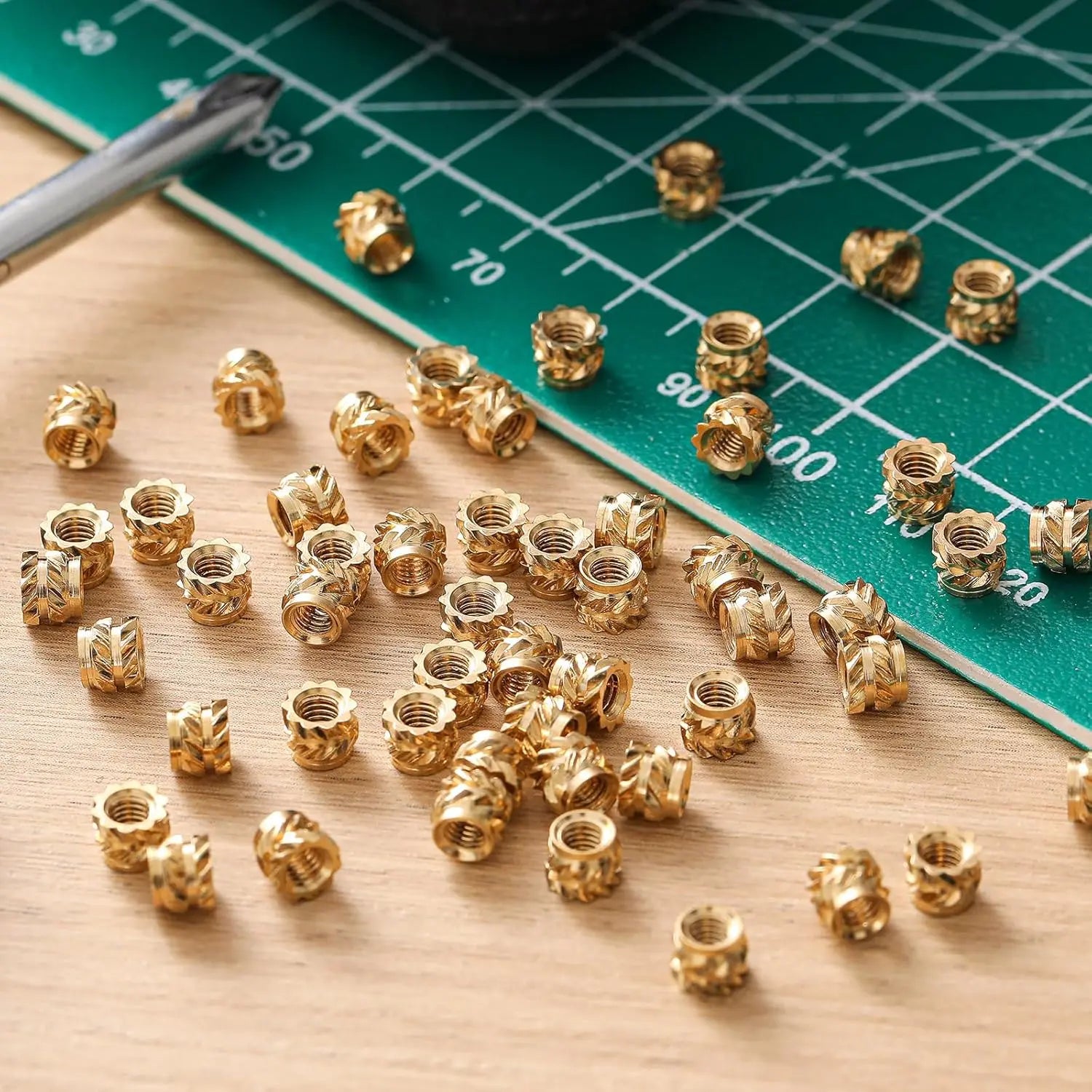 50/100 Pcs Heat Insert Embedment Nut M3 M4 M5 Threaded Knurled Brass Screw Nuts For 3D Printer Voron 2.4 And Others