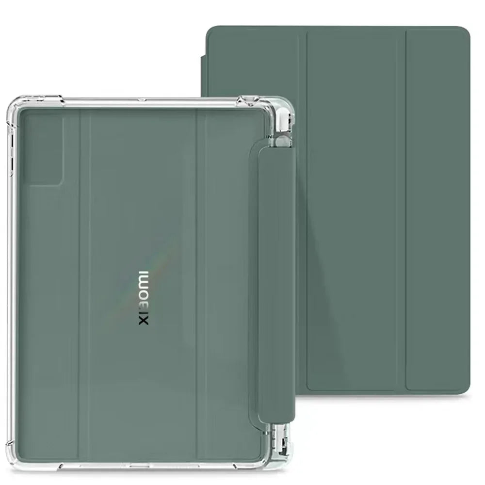 Tablet Smart Case for XiaoMI Mi Pad 8 7 6 5 Max 6S Pro 12.4 Redmi Pad SE 8.7 11 10.61 Pro12.1 '' Transparent Pencil Holder Cover