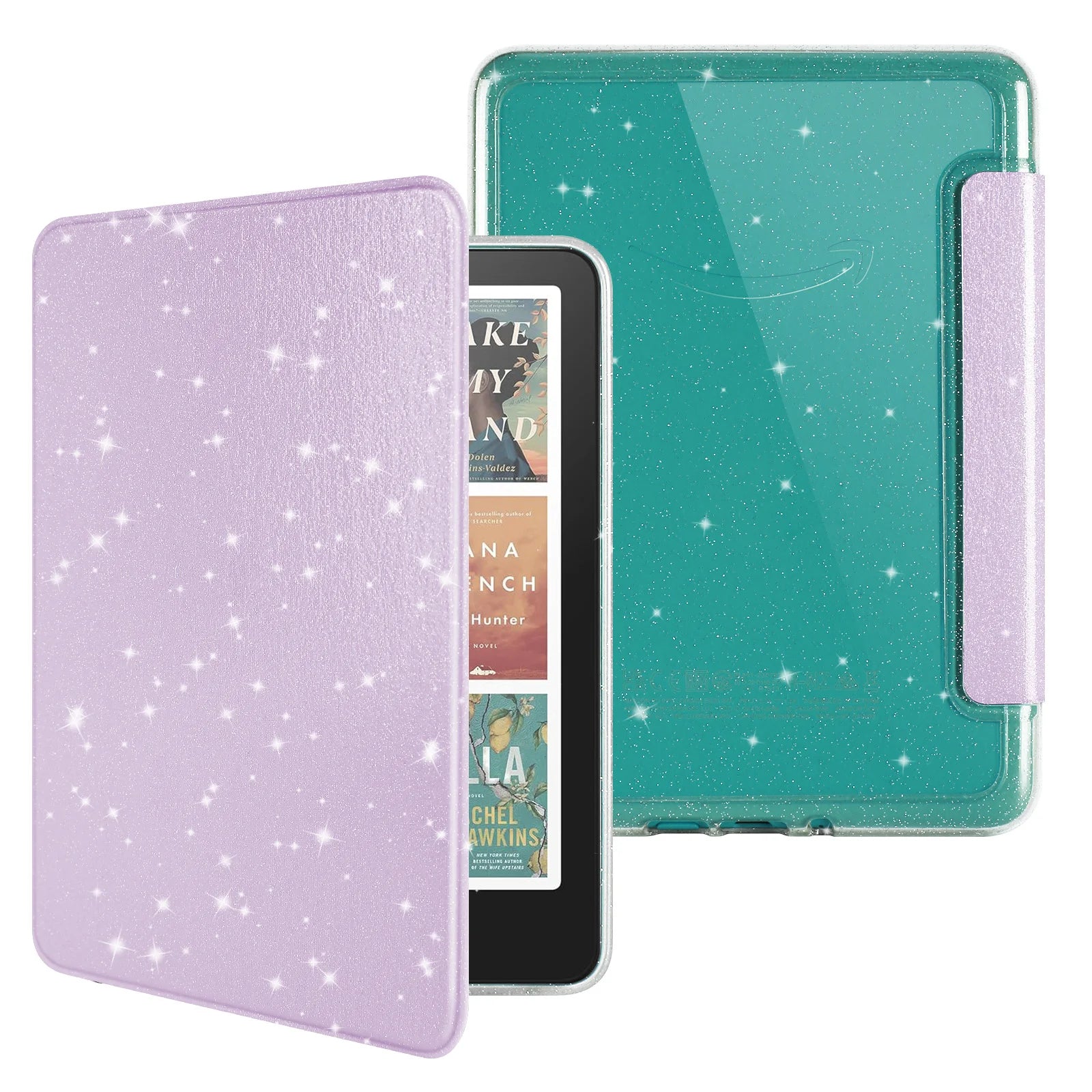 Glitter Case for 6"Kindle (11th Gen 2022/2024) - Clear Acrylic Back, Full-Body Shockproof, Auto Wake & Sleep, Kindle Accessories