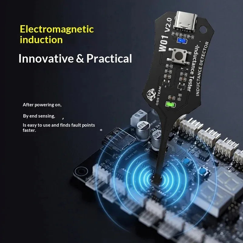 Upgraded W01 Inductance Tester Electromagnetic Induction Coil Detector Fast Circuit Board Fault Testing Tool