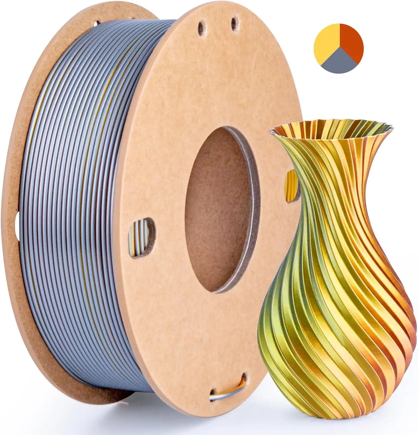 Multicolor 3D Printer Filament,Dual/Tri/Twist/Magic Color 1.75mm PLA Shiny Printing Filament,250g(0.55lbs) Fit FDM 3D Printer