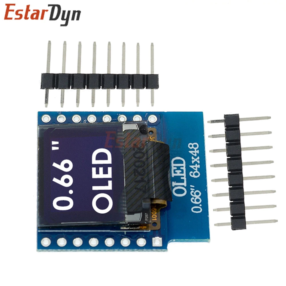 0.66 inch OLED Display Module for WEMOS D1 Mini ESP32, 64x48 Pixels I2C/IIC Interface SSD1306 Driver, Compatible with