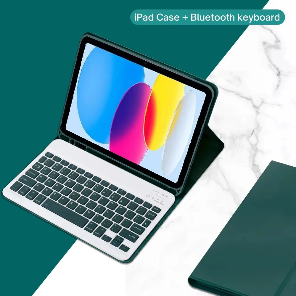 Keyboard Case For iPad 11 (A16) 2025/iPad 10th Generation 2022 10.9inch,Detachable Stand Folio Keyboard Cover With Pencil Holder