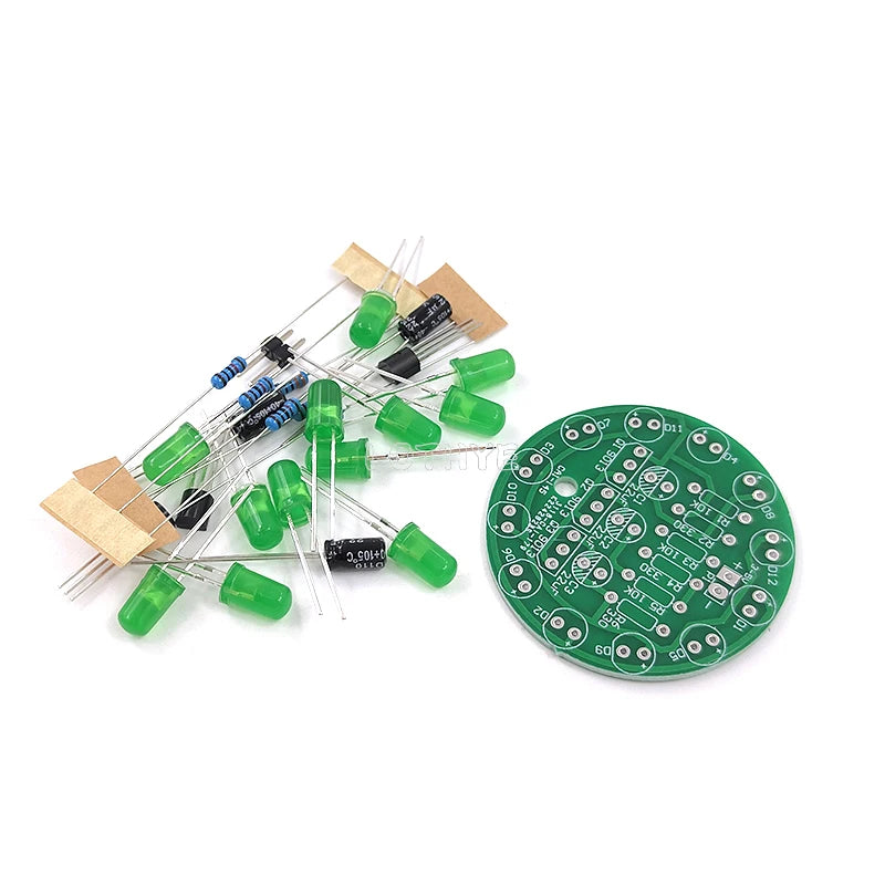 LED Round Water Lamp Production Kit Triode Sports Light Parts DIY Electronic Kit Fun Soldering Component Welding Skill Training