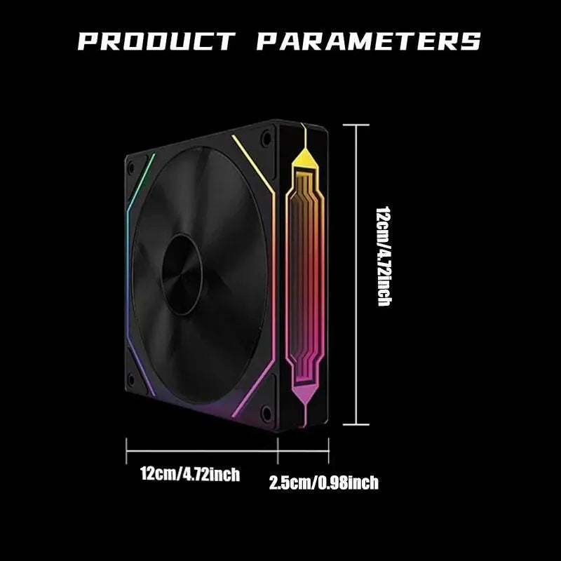 PRISM 4 RS 12cm ARGB 4 Pin Computer Case Fan Quiet Cooling 12V Large Air Volume 1200RPM for Desktop Gaming PC Build