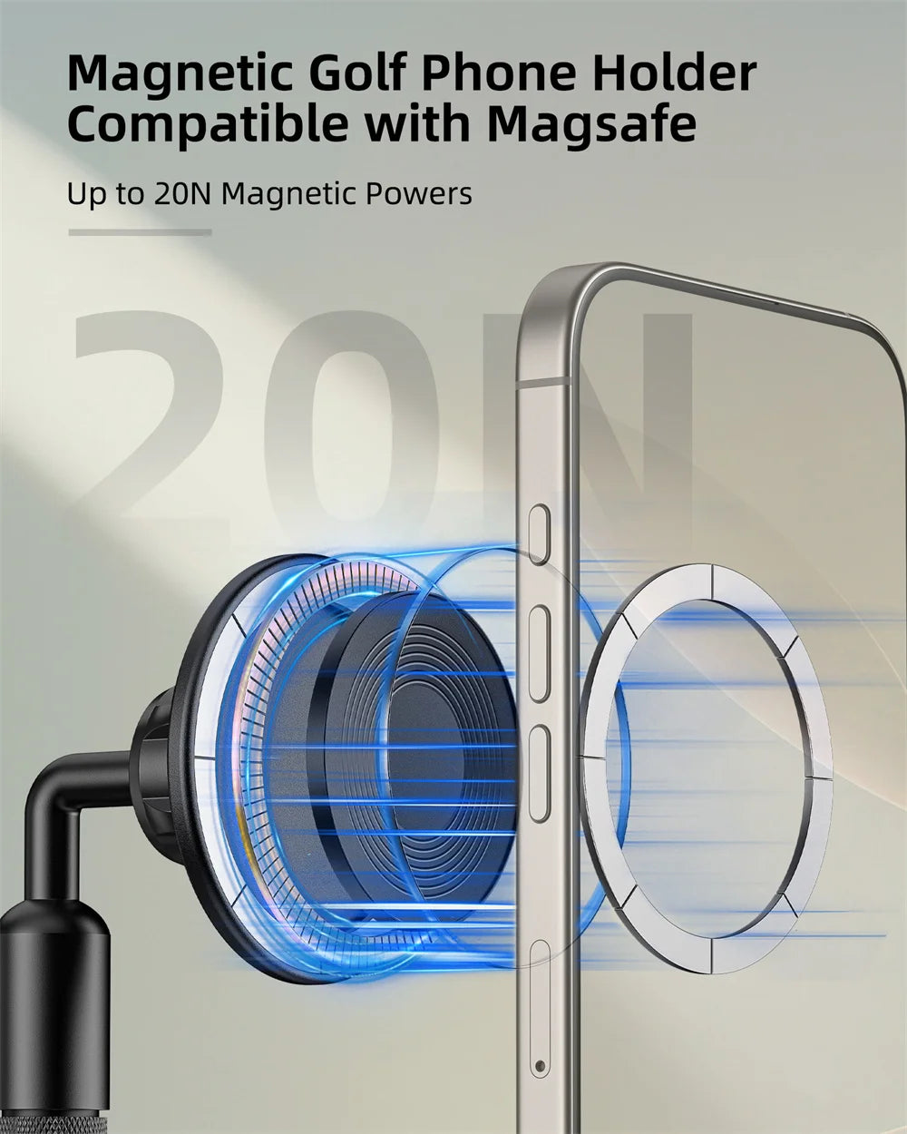 Aluminum Magnetic Golf Monopod Magnet Selfie Stick Golf  Tripod Stand for Golf Traing Aid Swing Recording for Magsafe iPhone