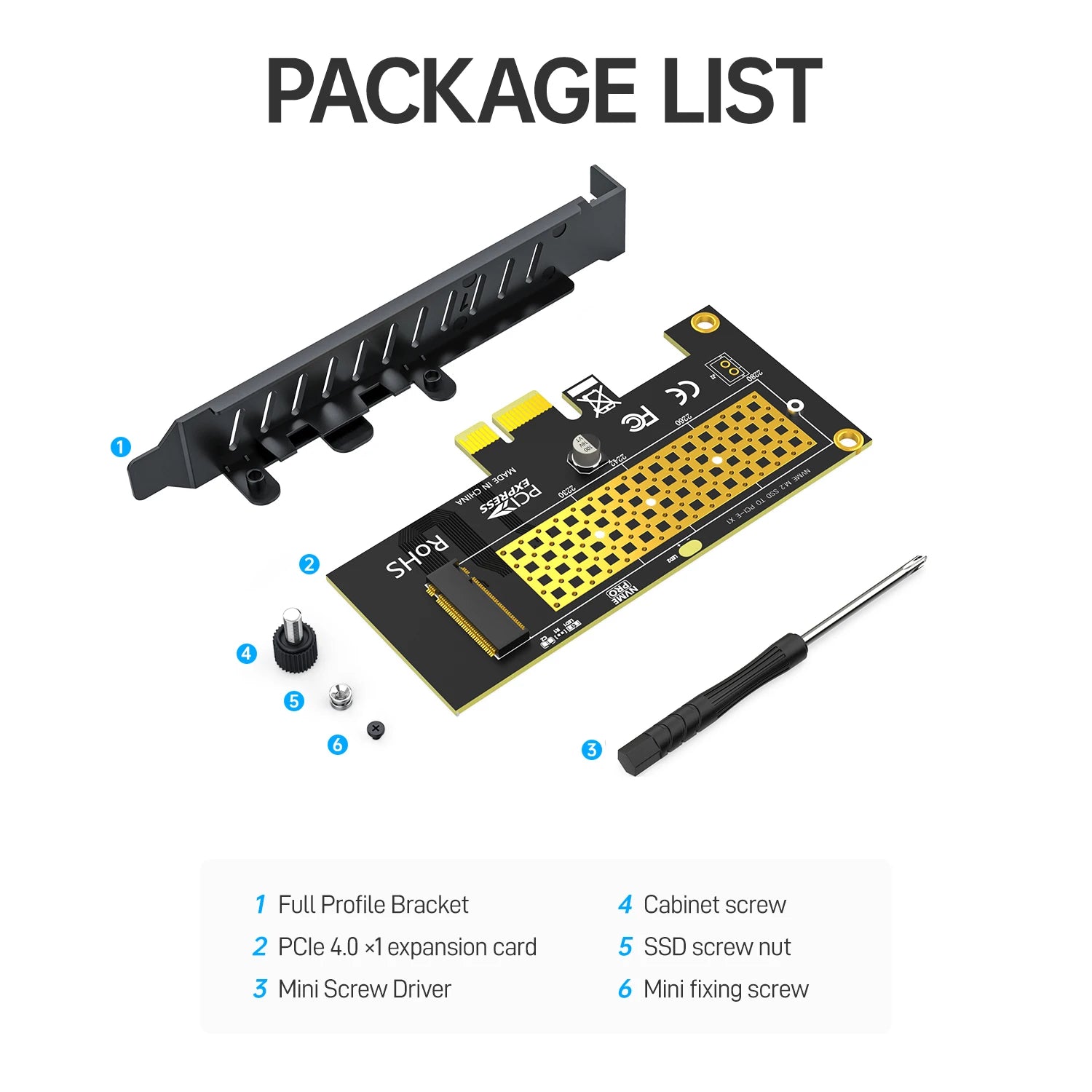 JEYI M.2 NVME SSD to PCIe 4.0 x1 Adapter Card, 2280 SSD PCIE X1 Expansion Card for Desktop PC, PCI-E GEN4 16Gbps Full Speed SK1