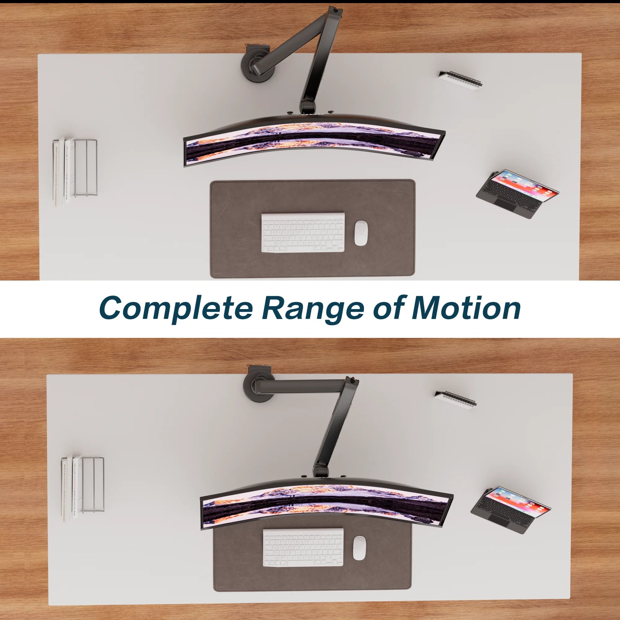 AOC AM406PLUS Premium Aluminum Adjustable Single Monitor Mount Desktop Bracket Display Arm Holder Desktop Clamp Stand Home Office Monitor Stand