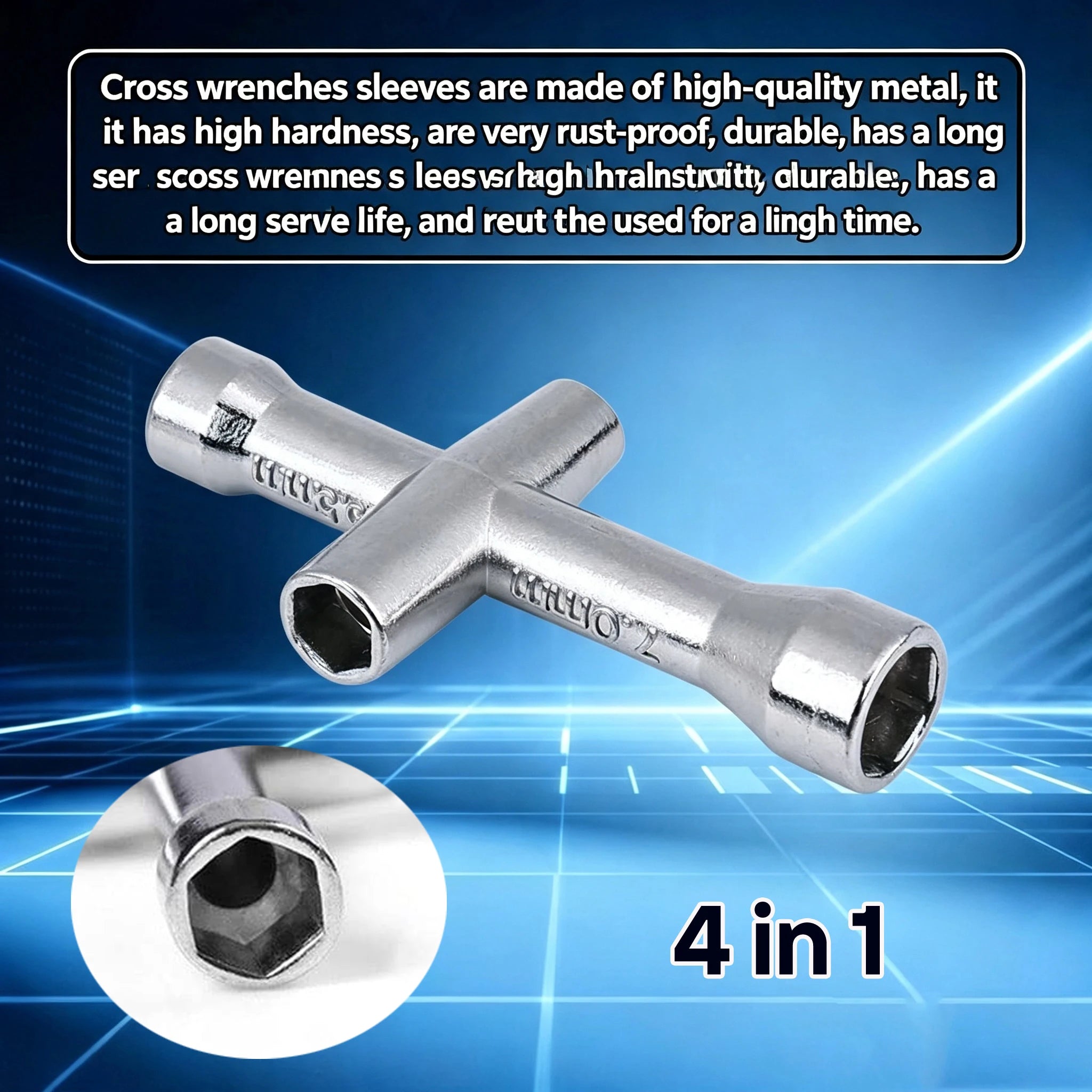 4 in 1 3D Printer Nozzle Tool M2 M2.5 M3 M4 Screw Nut Hexagonal Cross Wrench For E3D V5 V6 Bambu X1 P1 A1 Nozzle Mini Spanner