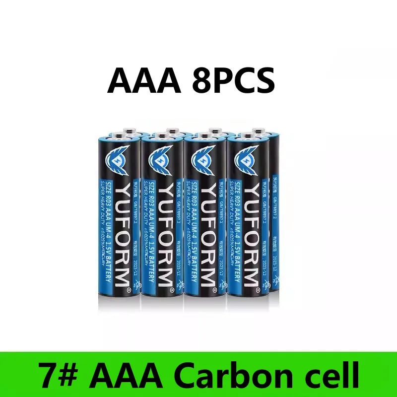 AAA 1.5V Carbon-Zinc Battery for Remote Control Toy LED Light Wireless Mouse, Long-lasting LR03 Dry Cell Disposable Battery