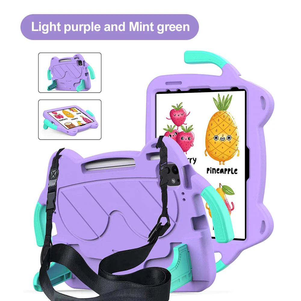 EVA Kids Safe Case For iPad Pro 11 M5 M4 Air 11 M3 M2 Air 5 4 3 For iPad 11 10 11in Cute Little Hands Handle Stand Tablet Cover