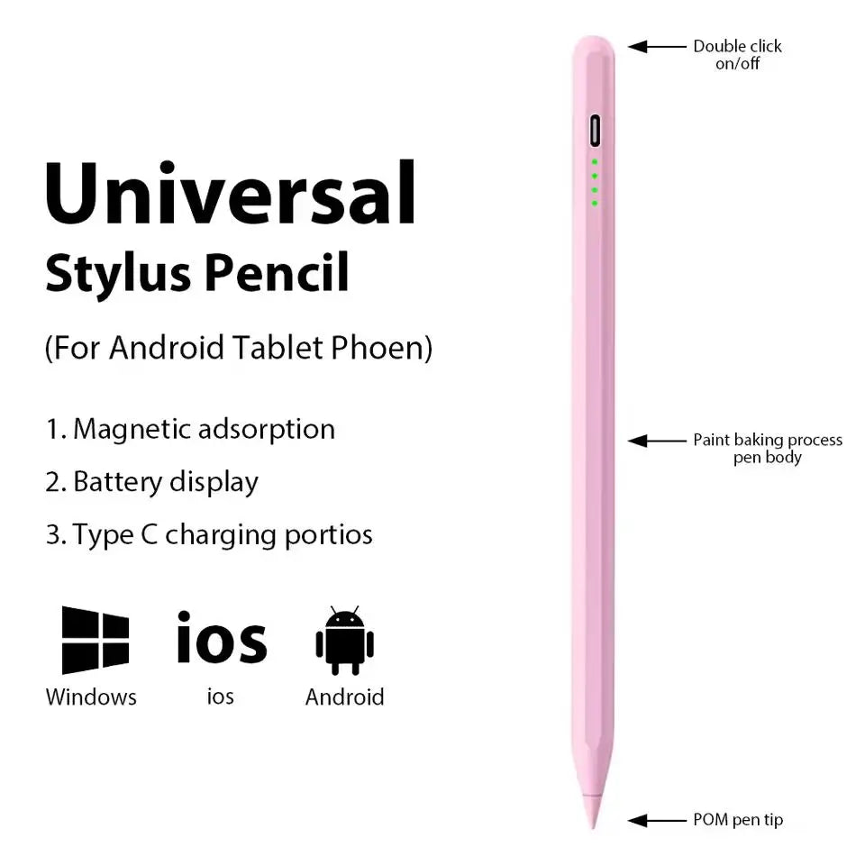 Universal Stylus Pen for iPad iPhone Android Tablets, Touch Screen Pen Compatible with Pencil, Windows, and Mobile Phones