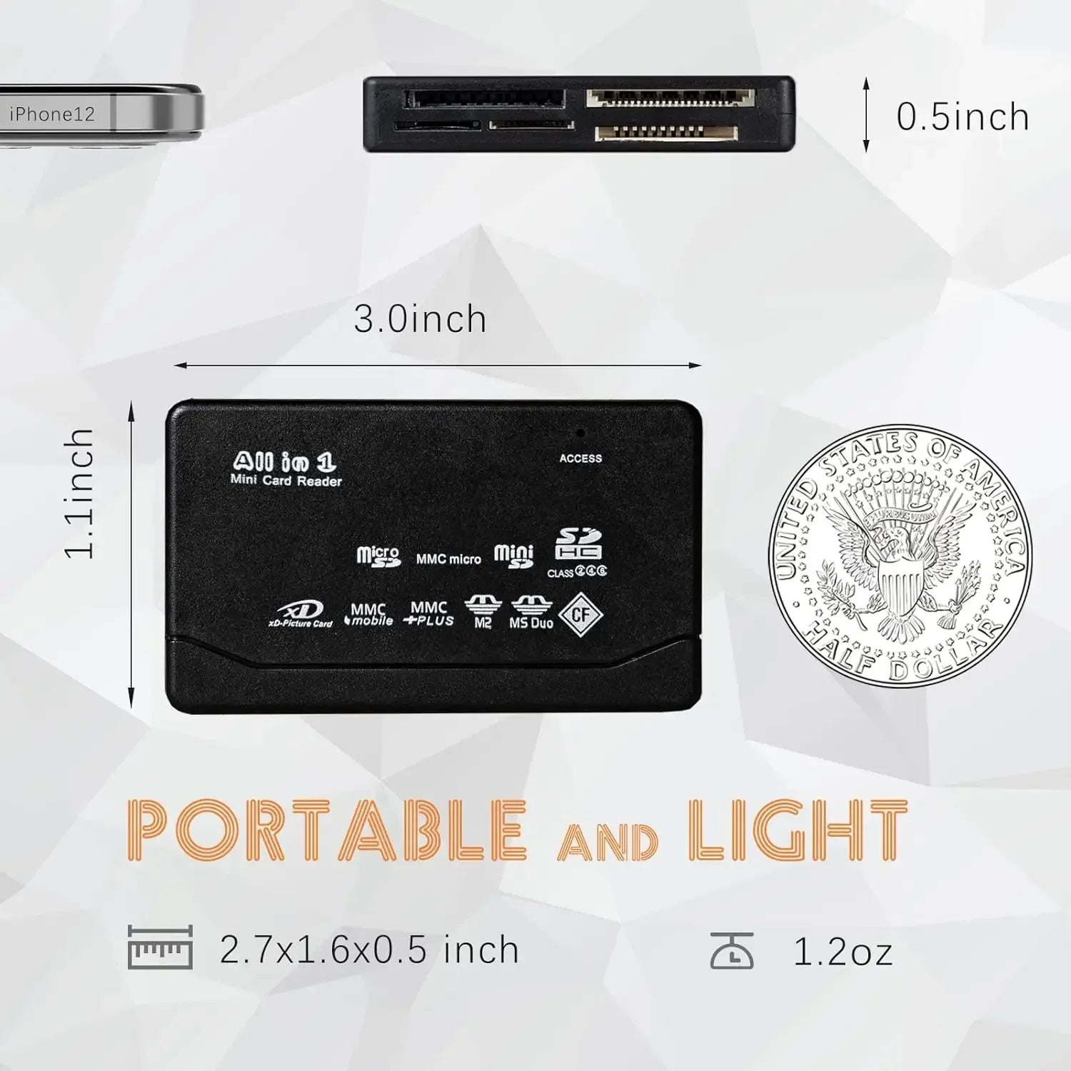 USB All-In-One Memory Card Reader External SD SDHC Mini Micro M2 MMC XD CF for MP3 Digital Camera