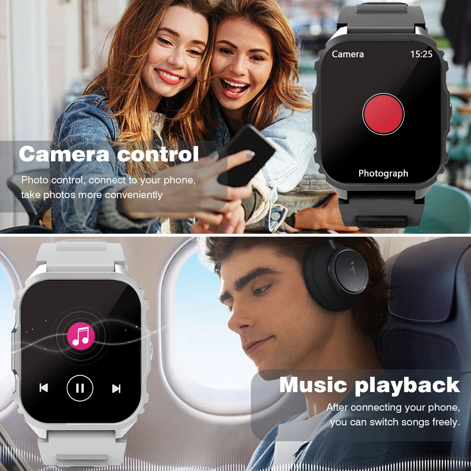 2025 Smart Watch, Answer, Make, Call, Message Preview, Sport Modes, DIY, Dial, Weather Forecast, compatible with Android and iOS