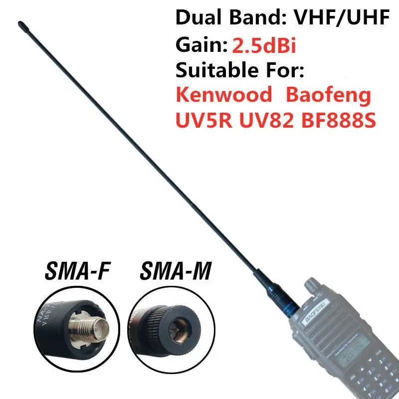 High Gain VHF/UHF SMA Female Male Na771 Antenna for UVK5, UVK58, UVK6, DM-1701 1Pcs